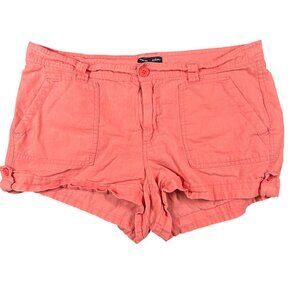 Gap Factory Womens 14 Aubrey Pink Linen‎ Blend Flat Front Shorts 2.5 Inseam